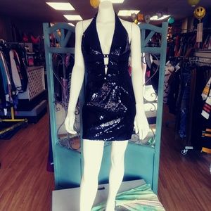 Sequin halter dress